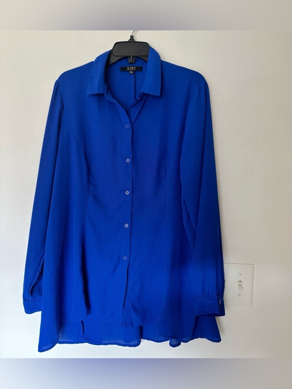 Alex Marie Men's Cobalt Blue Casual Button-Down Shirt